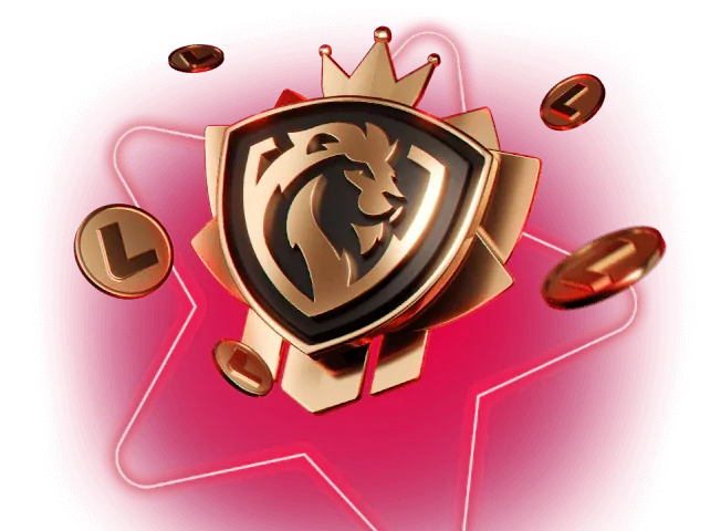 Tarcza z lwem LEON i monety